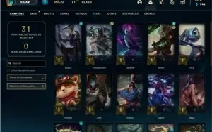 Conta prata 2 com 28 Champs e 7 Skins + 10 Espolios