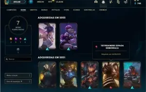 Conta prata 2 com 28 Champs e 7 Skins + 10 Espolios