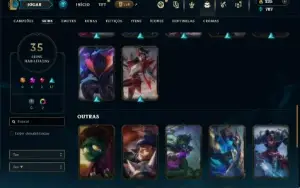 Unranked com 100 Champs e 35 Skins
