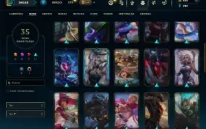 Unranked com 100 Champs e 35 Skins