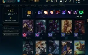 Unranked com 100 Champs e 35 Skins