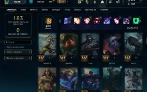 Unranked com 100 Champs e 35 Skins