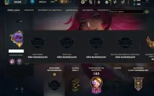 Unranked com 100 Champs e 35 Skins