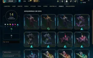 Unranked com 30 Champs e 10 Skins