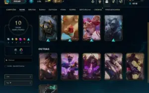 Unranked com 30 Champs e 10 Skins