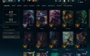 Unranked com 30 Champs e 10 Skins