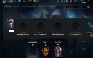 Unranked com 30 Champs e 10 Skins