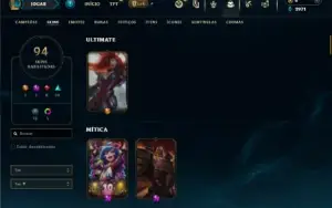 Unranked com TODOS os champs e 94 Skins + 8 Vitoriosas