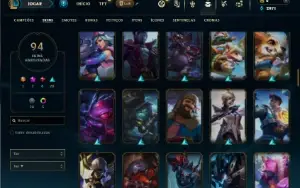 Unranked com TODOS os champs e 94 Skins + 8 Vitoriosas
