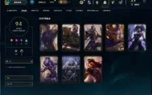 Unranked com TODOS os champs e 94 Skins + 8 Vitoriosas