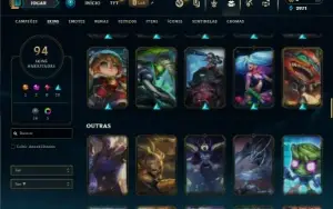 Unranked com TODOS os champs e 94 Skins + 8 Vitoriosas