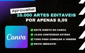 10.000 Artes Canva Editáveis - Social media Designer e Bônus