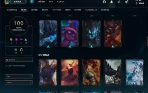 Conta unranked com 139 champs e 100 skins