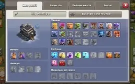 CONTA CV 9 FULL CLASH OF CLANS + Decorações RARAS