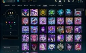 conta de lol 300 skin, level 245, 1700 reais investidos,