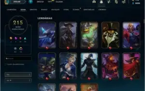 conta de lol 300 skin, level 245, 1700 reais investidos,