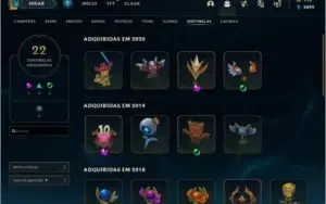 conta de lol 300 skin, level 245, 1700 reais investidos,