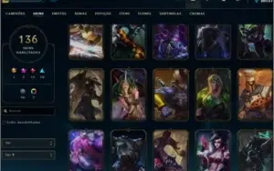 Conta Lol Platina 3 + Tft, 136 skins