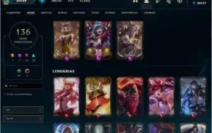 Conta Lol Platina 3 + Tft, 136 skins