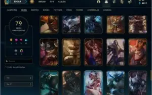Conta prata 2 com 79 skins e 136 champs
