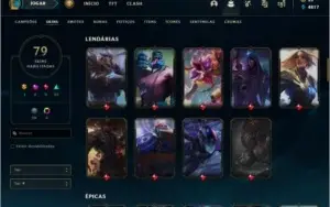 Conta prata 2 com 79 skins e 136 champs