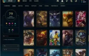 Conta prata 2 com 79 skins e 136 champs
