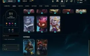 Platina 2 com 30 champs e 22 Skins + 2 Prestigios + 1800 RP
