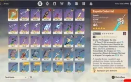 Conta genshin impact Ar 49 com Diluc,Mona,Qiqi e Zhongli
