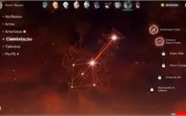 Conta genshin impact Ar 49 com Diluc,Mona,Qiqi e Zhongli