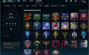 Conta League of Legenda Platina IV - 53 campeões / 22 skins