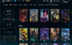 Esmeralda 1 com TODOS os champs e 247 Skins ( JG / ADC )