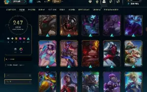 Esmeralda 1 com TODOS os champs e 247 Skins ( JG / ADC )