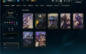 Esmeralda 1 com TODOS os champs e 247 Skins ( JG / ADC )