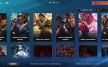 Conta com várias skins lendarias wild rift