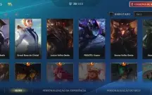 Conta com várias skins lendarias wild rift