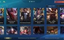Conta com várias skins lendarias wild rift