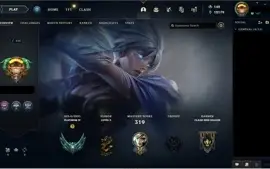 Conta LOL, Platina, Campeoes: 135, Skins: 111, Nivel 232.