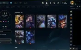 Conta LOL, Platina, Campeoes: 135, Skins: 111, Nivel 232.