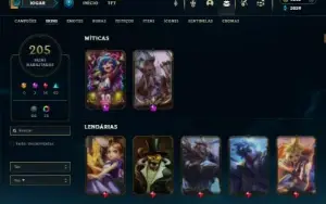 Unranked com TODOS os champs e 205 Skins ( Nivel 547 )