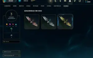 Ouro 3 com 40 Champs e 8 Skins + 2 Fragmentos