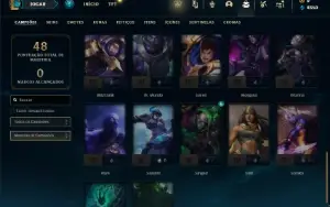 Ouro 3 com 40 Champs e 8 Skins + 2 Fragmentos