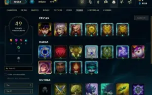 Ouro 3 com 40 Champs e 8 Skins + 2 Fragmentos