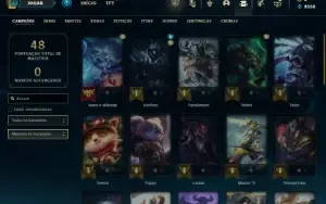Ouro 3 com 40 Champs e 8 Skins + 2 Fragmentos