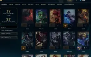 Lol Lvl 43, Unranked, Upada Na Mão, 5 Skins, 8K Ea, 37Champ