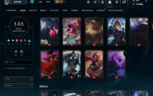 Unranked com 150 Champs e 146 Skins ( SUP / JG ) +7 Vitorios