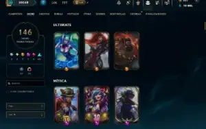 Unranked com 150 Champs e 146 Skins ( SUP / JG ) +7 Vitorios
