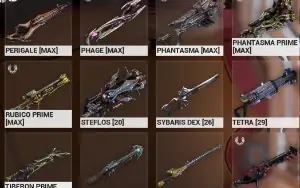Conta Warframe cheia de skins