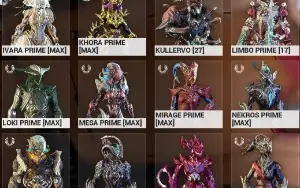 Conta Warframe cheia de skins
