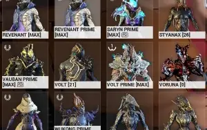 Conta Warframe cheia de skins
