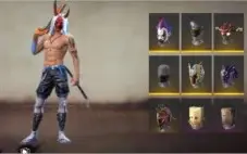 Conta free fire varias roupas e Skins